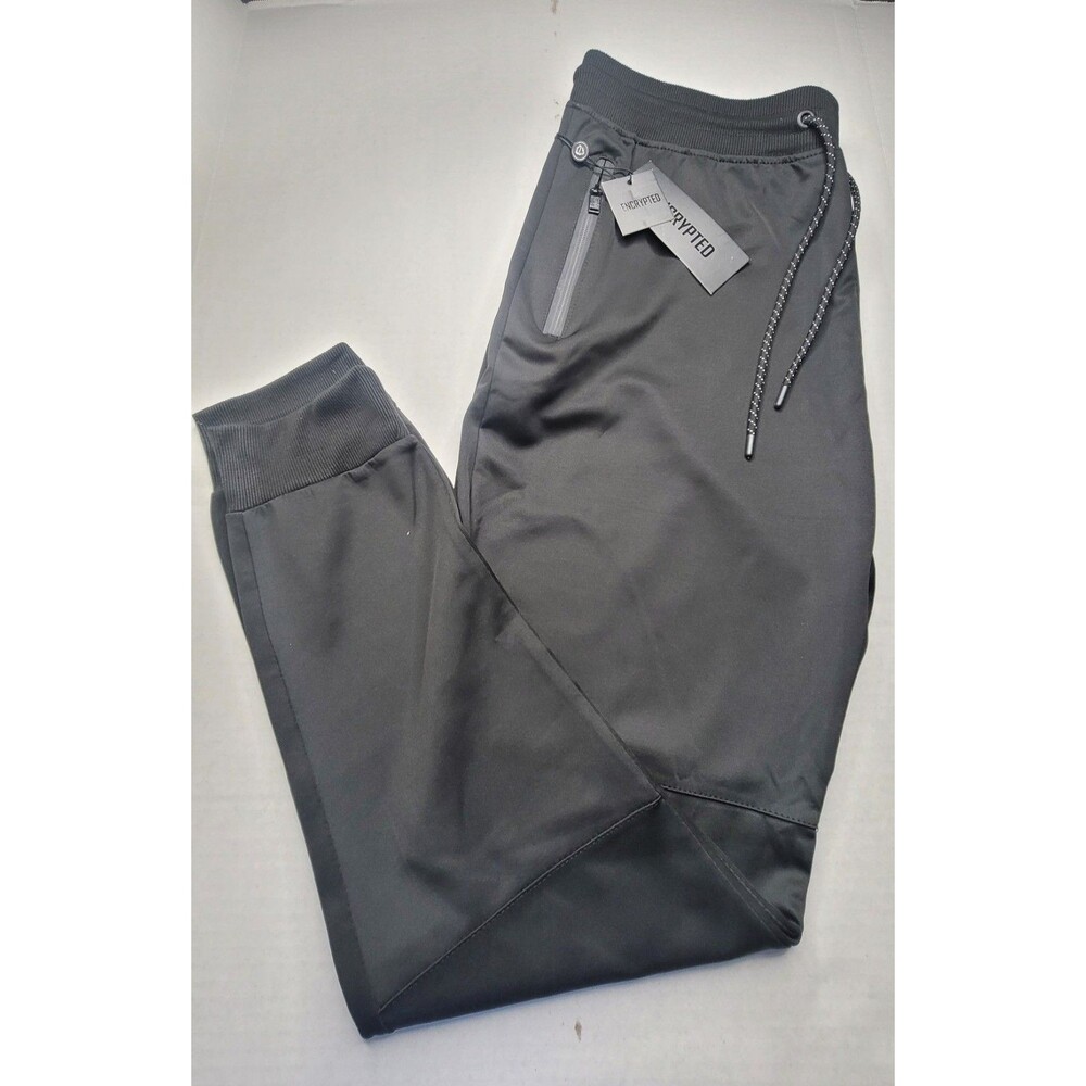 Encrypted Cargo Jogger Pants Mens 2X Black  Zip Pockets Stretch NEW